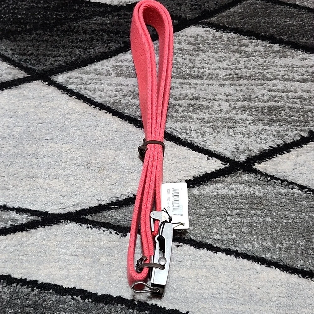 WILL LEATHER GOODS RED WOVEN ADJUSTABLE LENGTH & METAL 